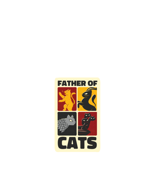 Father of Cats Game of Thrones parodie model negru pe tricou