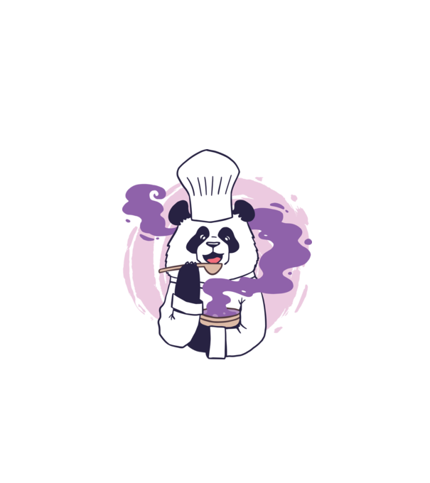 Panda Chef model negru pe tricou