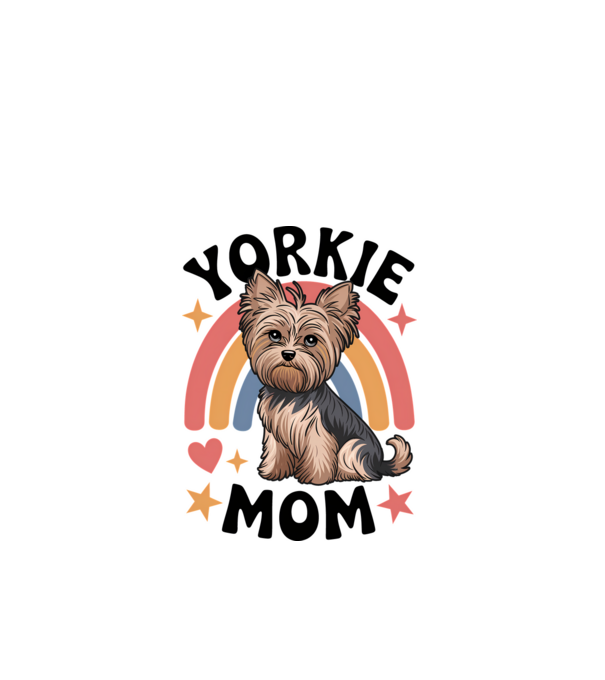 Yorkie Mom Alb model alb pe tricou