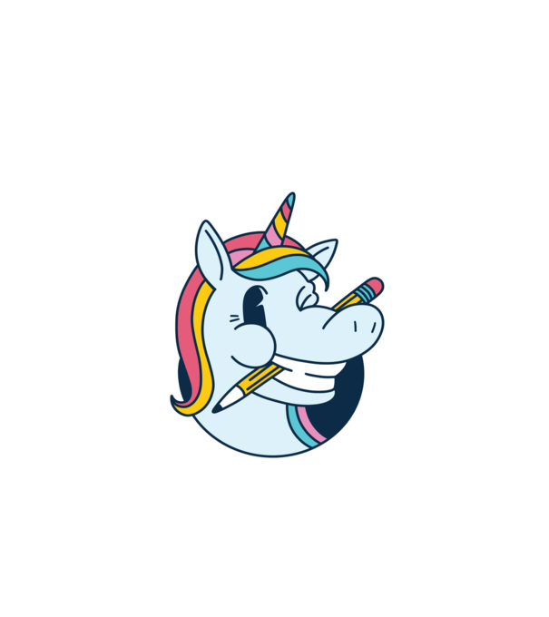 Elev Unicorn drăguț model alb pe tricou