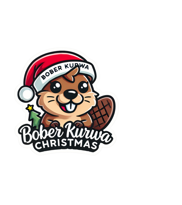 Bober Kurwa Christmas 1 model albastru deschis pe tricou