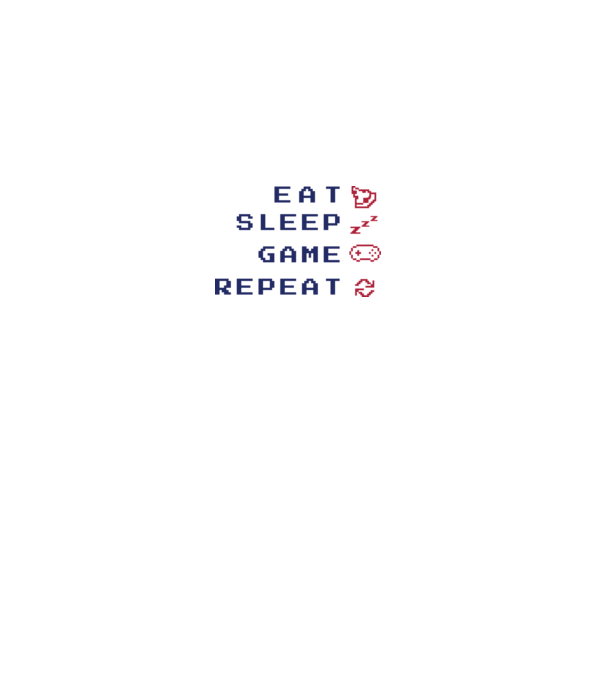 Eat Sleep Game Repeat model gri pe tricou