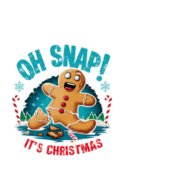 Oh snap! It's christmas Alb model negru pe tricou