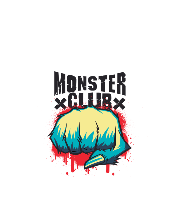 Monster Club model alb pe tricou
