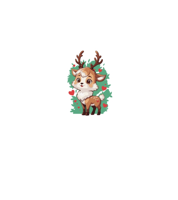 Valentine Deer model gri pe tricou