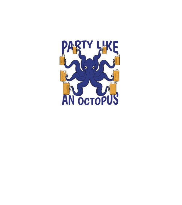 Party Like An Octopus model turcoaz pe tricou