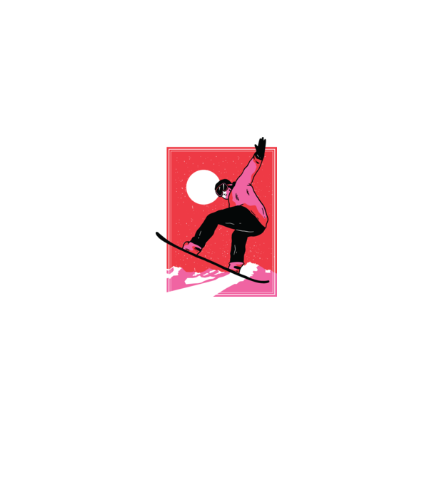Snowboard poster model negru pe tricou
