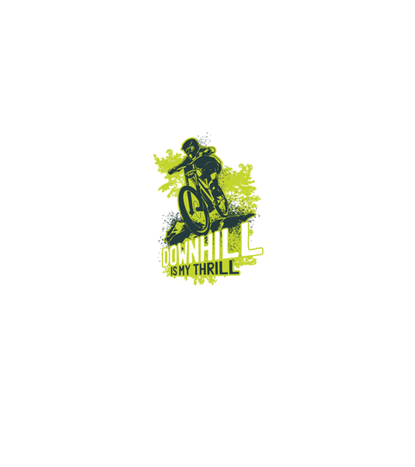 Downhill Is My Thrill tricou bicicletă model negru pe tricou