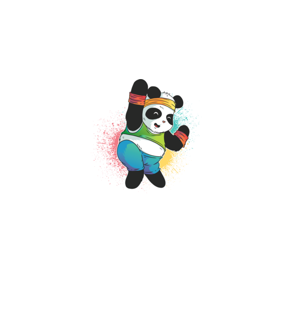 Panda drăguț Zumba model negru pe tricou