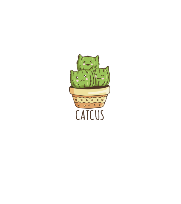 Catcus Pisică Cactus model alb pe tricou