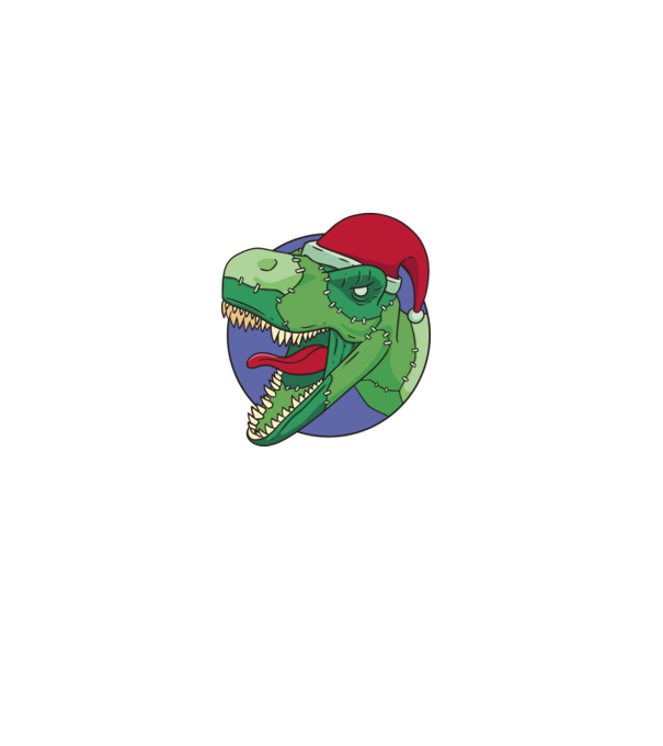 T-rex Santa model alb pe tricou
