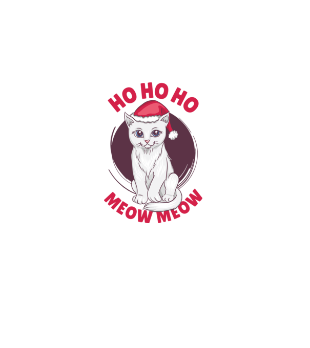 Ho Ho Ho Ho Ho Ho Ho Meow Meow Crăciun cu pisică model alb pe tricou