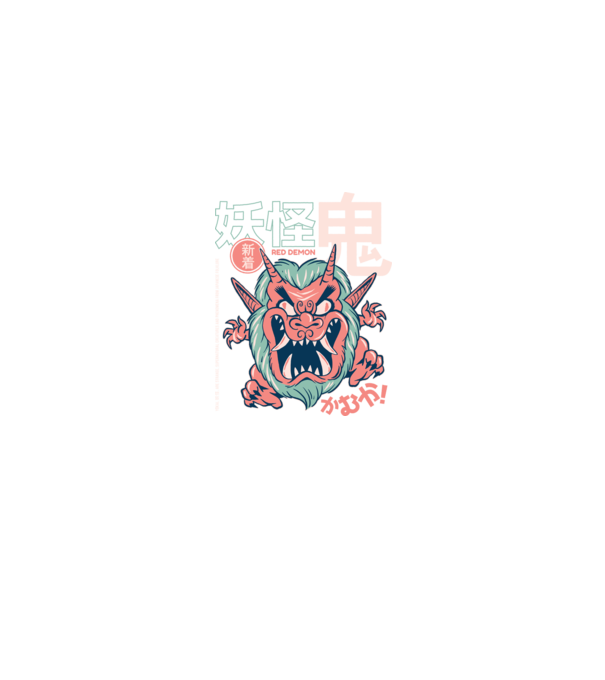 Oni Yokai Anime model negru pe tricou