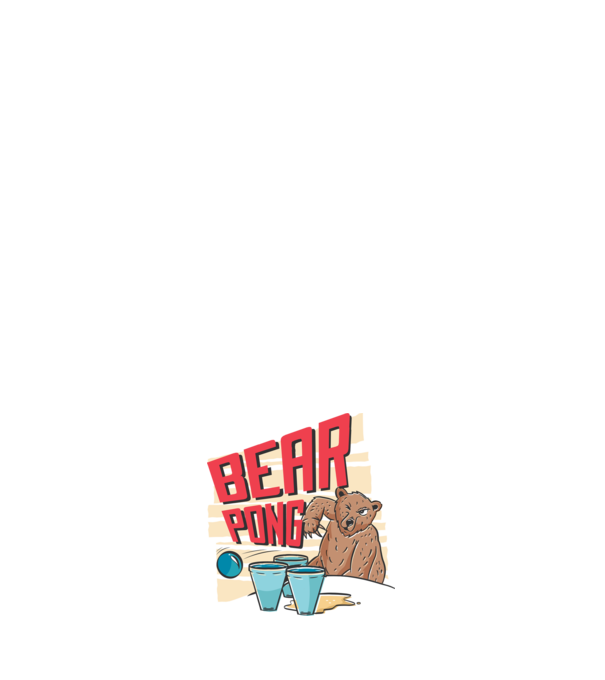 Bear Pong model albastru închis pe tricou