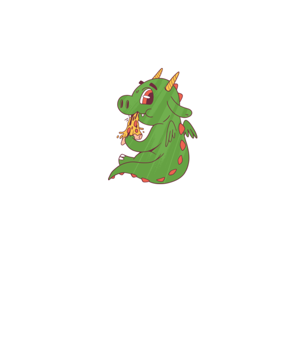 Pizza Dino model gri pe tricou