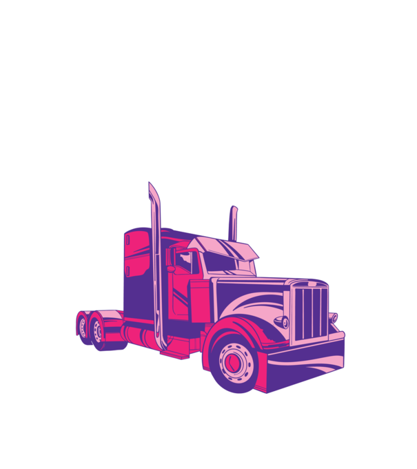 Camion roz model negru pe tricou