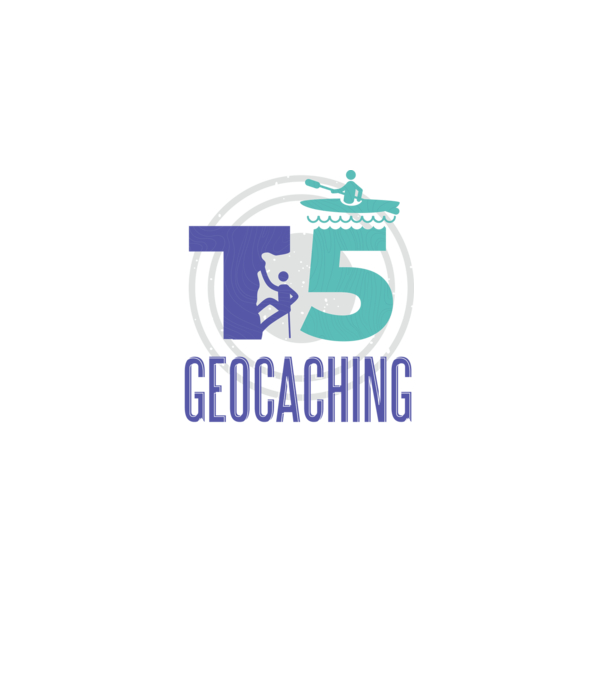 T5 Geocaching model albastru închis pe tricou