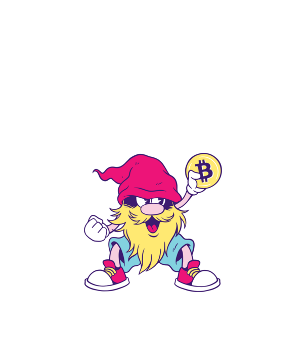 Pitic Bitcoin model albastru închis pe tricou