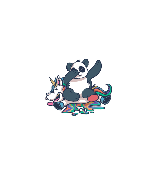 Panda DAB Unicorn model alb pe tricou