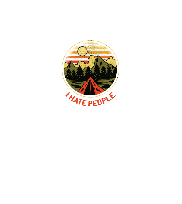 Urăsc oamenii tricou de camping model negru pe tricou