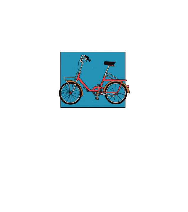 Bicicletă Camping model alb pe tricou