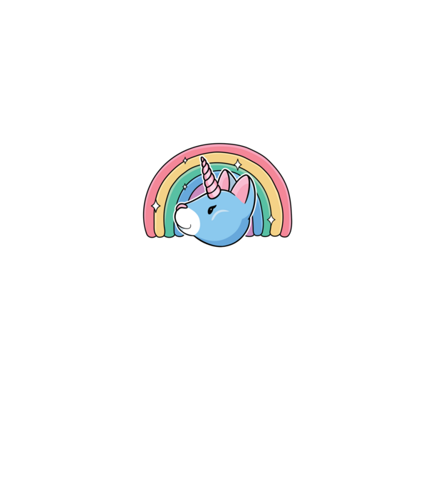 Pisică Unicorn model albastru închis pe tricou