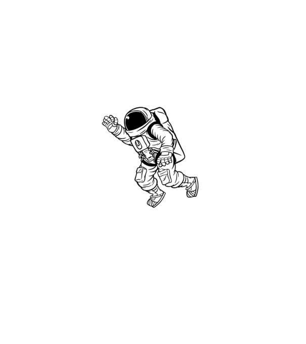Astronaut model negru pe tricou