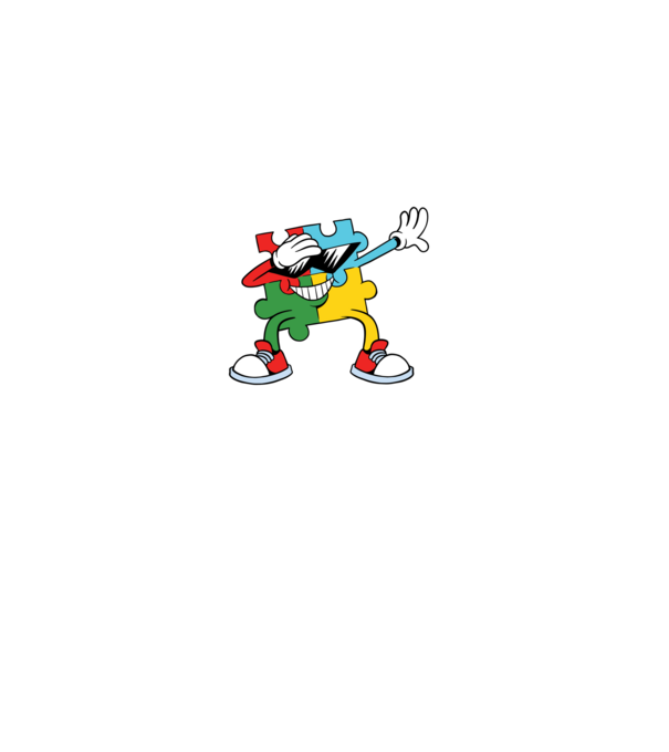 Autist DAB Puzzle model gri pe tricou