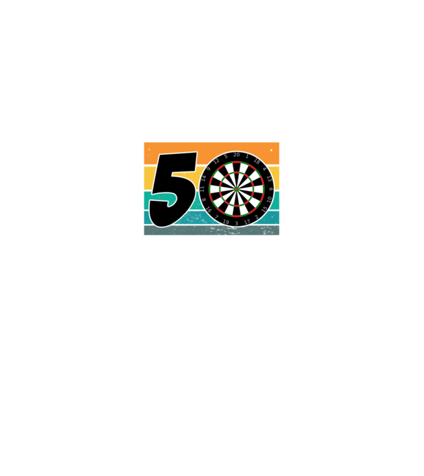 'I''m not 50 I''m bullseye darts birthday' model negru pe tricou