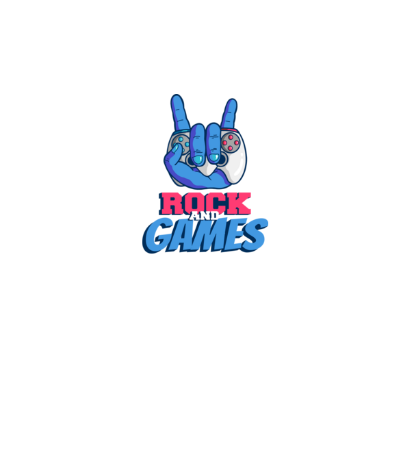 Rock And Games model negru pe tricou
