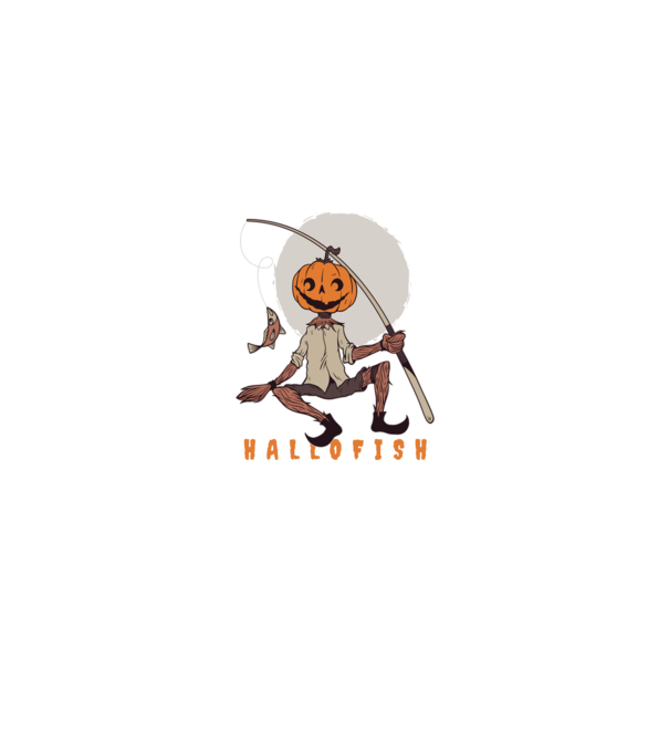 Hallofish - Pescar Halloween model negru pe tricou