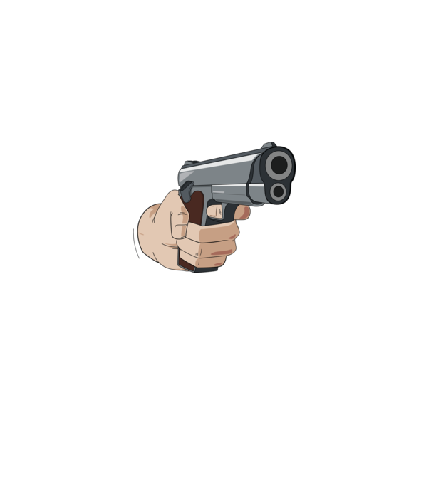 Pistol model albastru regal pe tricou