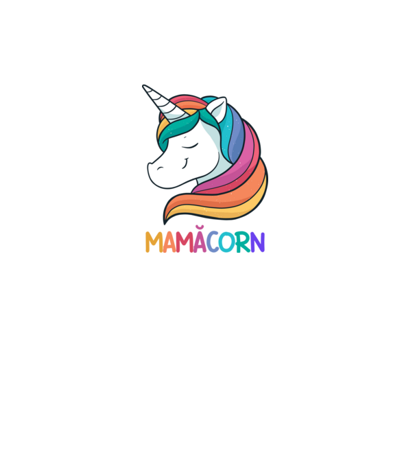 mamăcorn model negru pe tricou