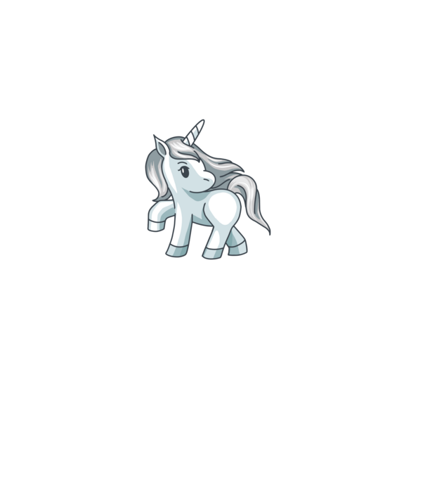Unicorn de argint model albastru închis pe tricou