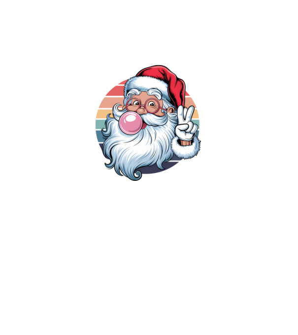 Bubble gum santa model negru pe tricou