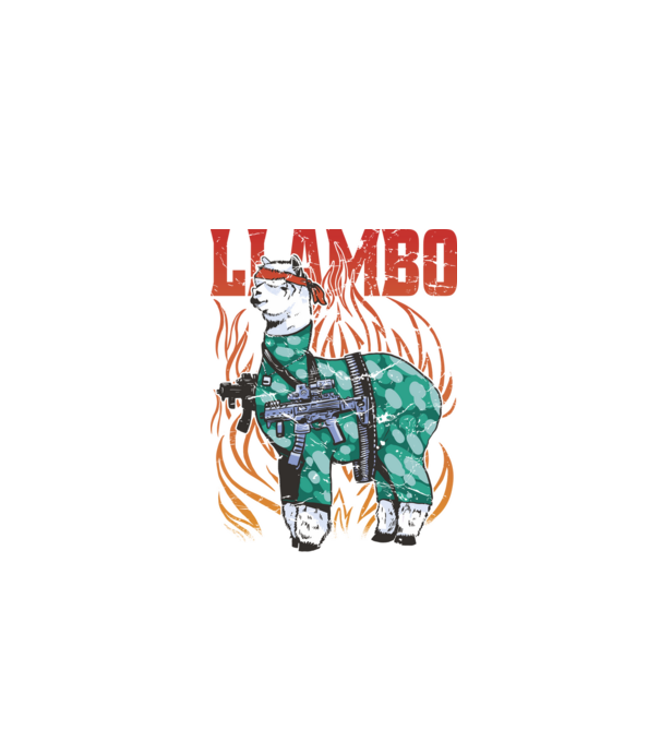 Llambo Lama model negru pe tricou