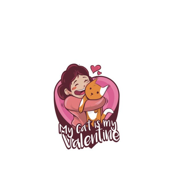 'Pisica mea este dragostea mea Tricou drăguț pentru Valentine''s Day' model alb pe tricou