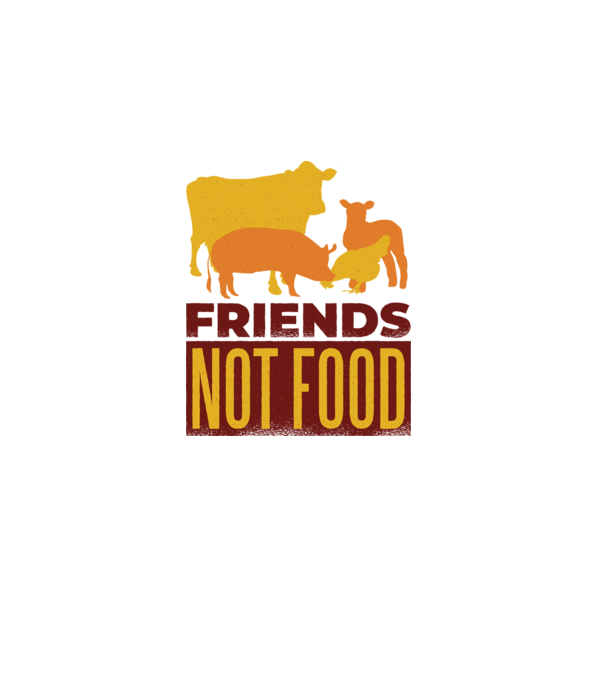 Friends not Food Vegán model gri pe tricou