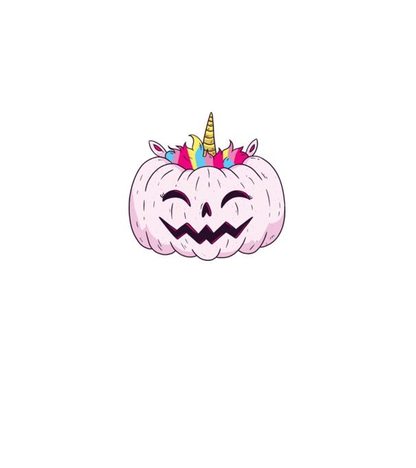 Unicorn Dovleac Halloween model negru pe tricou