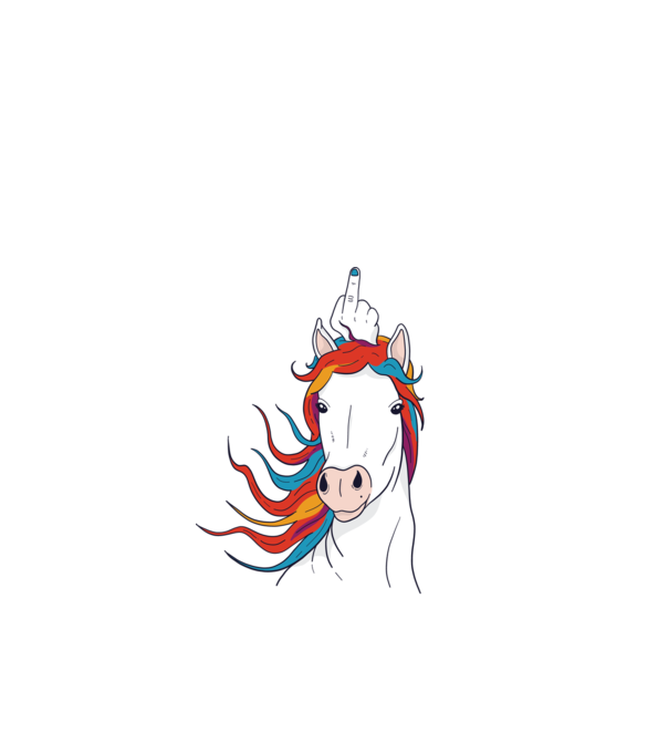 Unicorn Fuck Off model negru pe tricou