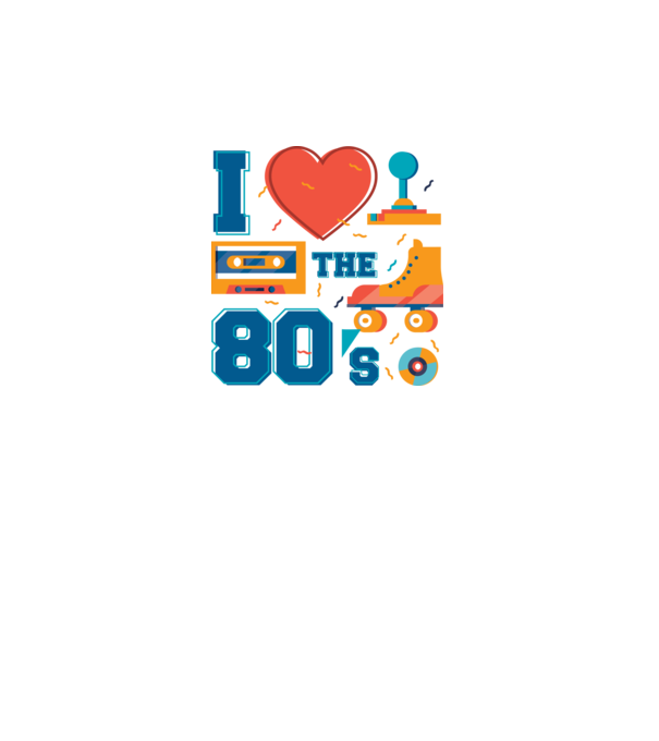 'I love the 80s - Iubesc anii ''80' model alb pe tricou