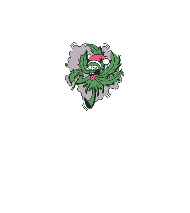 Marijuana Santa model albastru închis pe tricou
