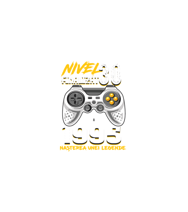 Nivel Finalizat 30 1995 model negru pe tricou