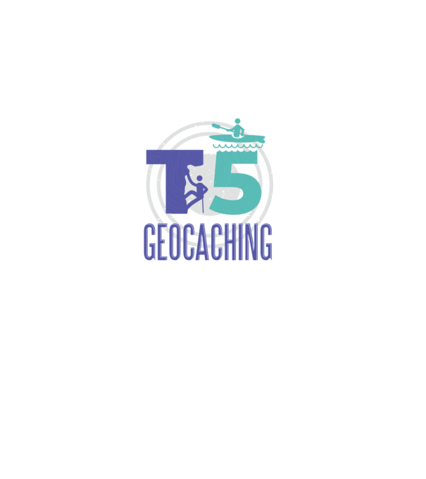 T5 Geocaching model albastru închis pe tricou