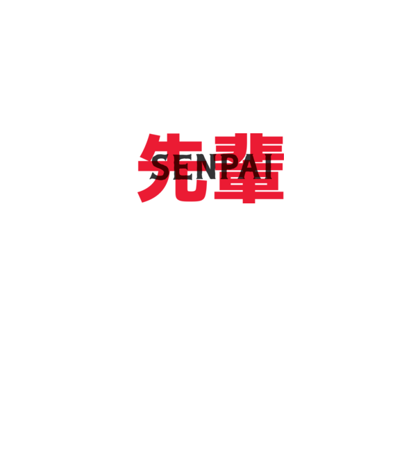 Senpai model alb pe tricou