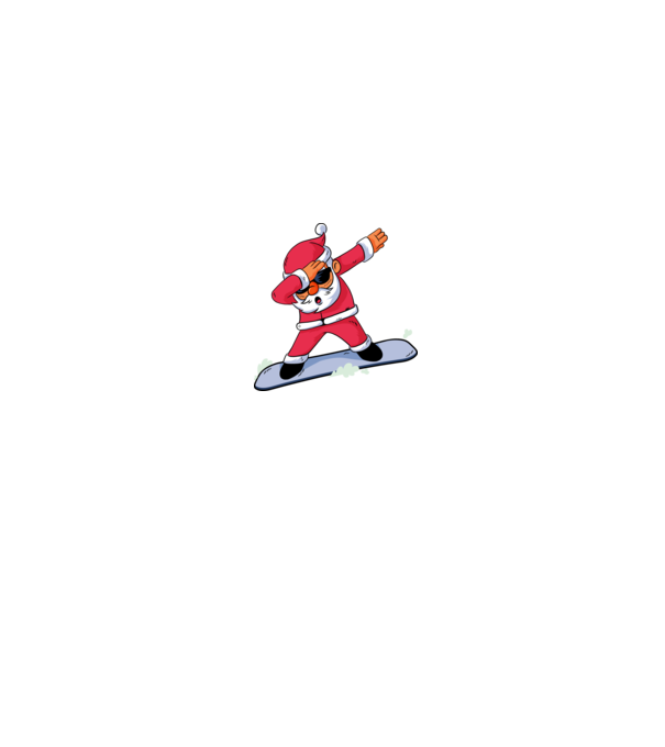 Moș Crăciun Snowboard DAB tricou amuzant model gri pe tricou