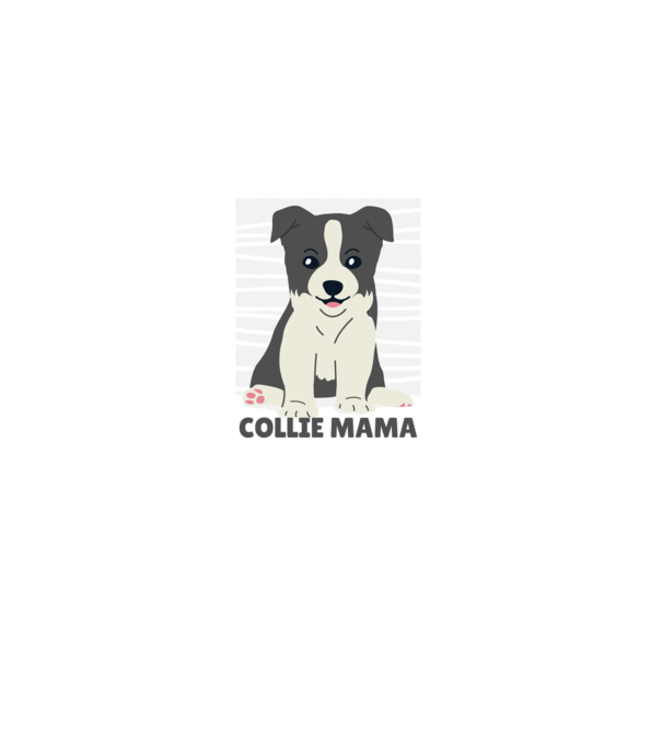Border Collie Mamă model negru pe tricou