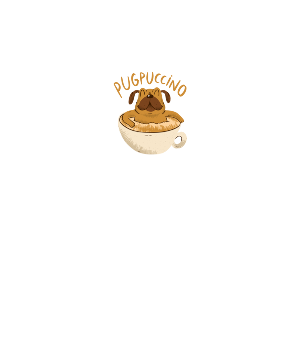 Pugpuccino Capuccino cu Mops model negru pe tricou