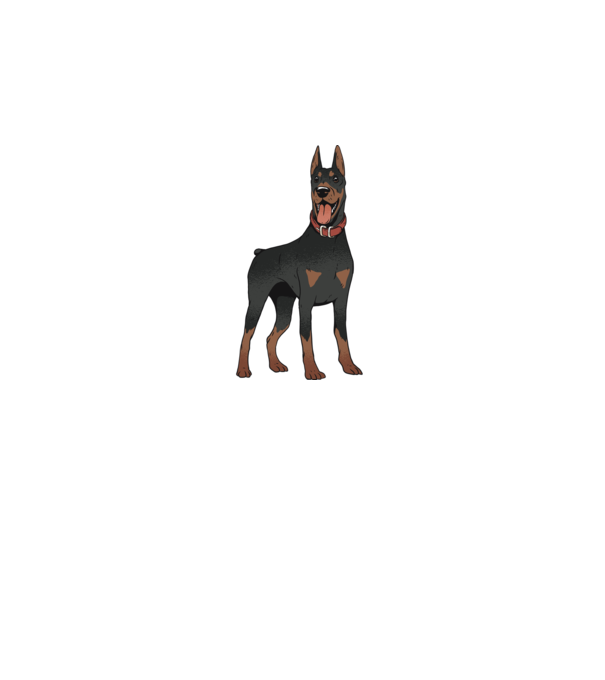 Tricou cu câine dobermann model alb pe tricou