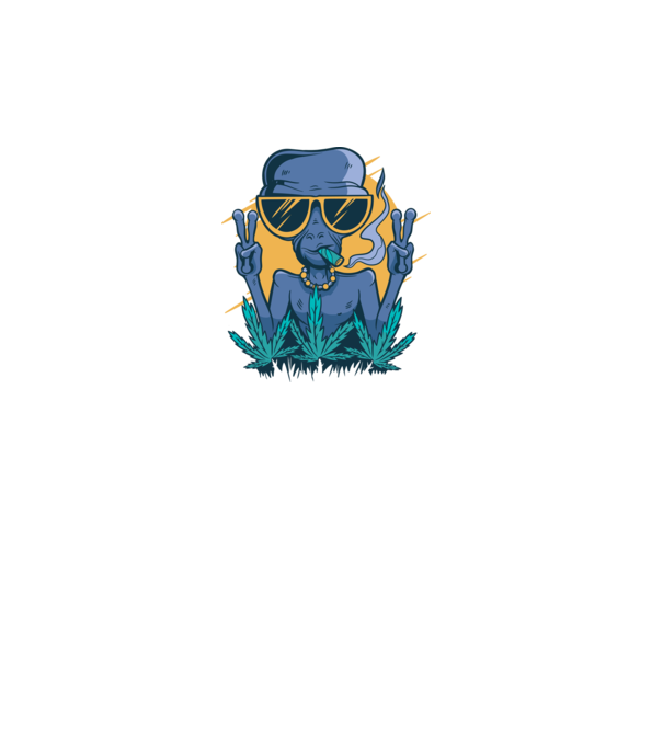 Alien drogat model turcoaz pe tricou